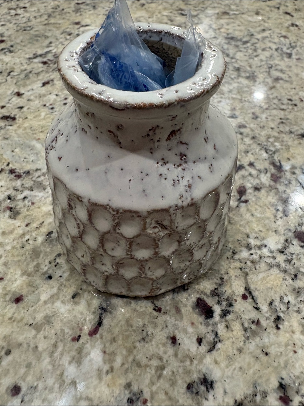 Small white painted vase decor No brand good used condition small chip on bottom